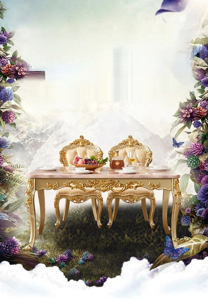 European Dining Table and Chair Combination