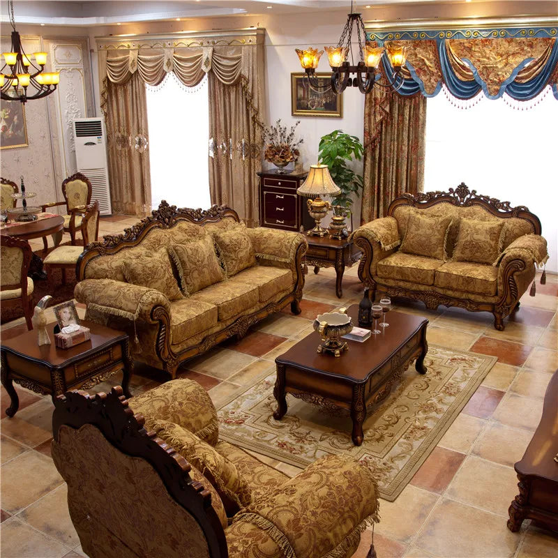 factory directly modern fashionalbe european fabric Villa sofa furniture 
