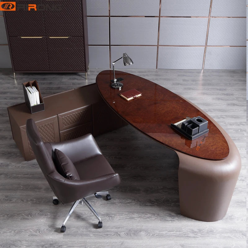 Italian Style Antique Luxury Office Desk – Customized Leather Executive Table
