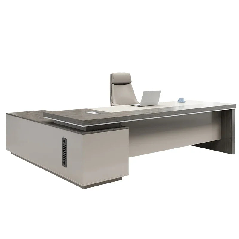 Modern Minimalist L Shape Computer Offices Desk Table Single Manager Officer Desks Extension Furniture Melamine Table p