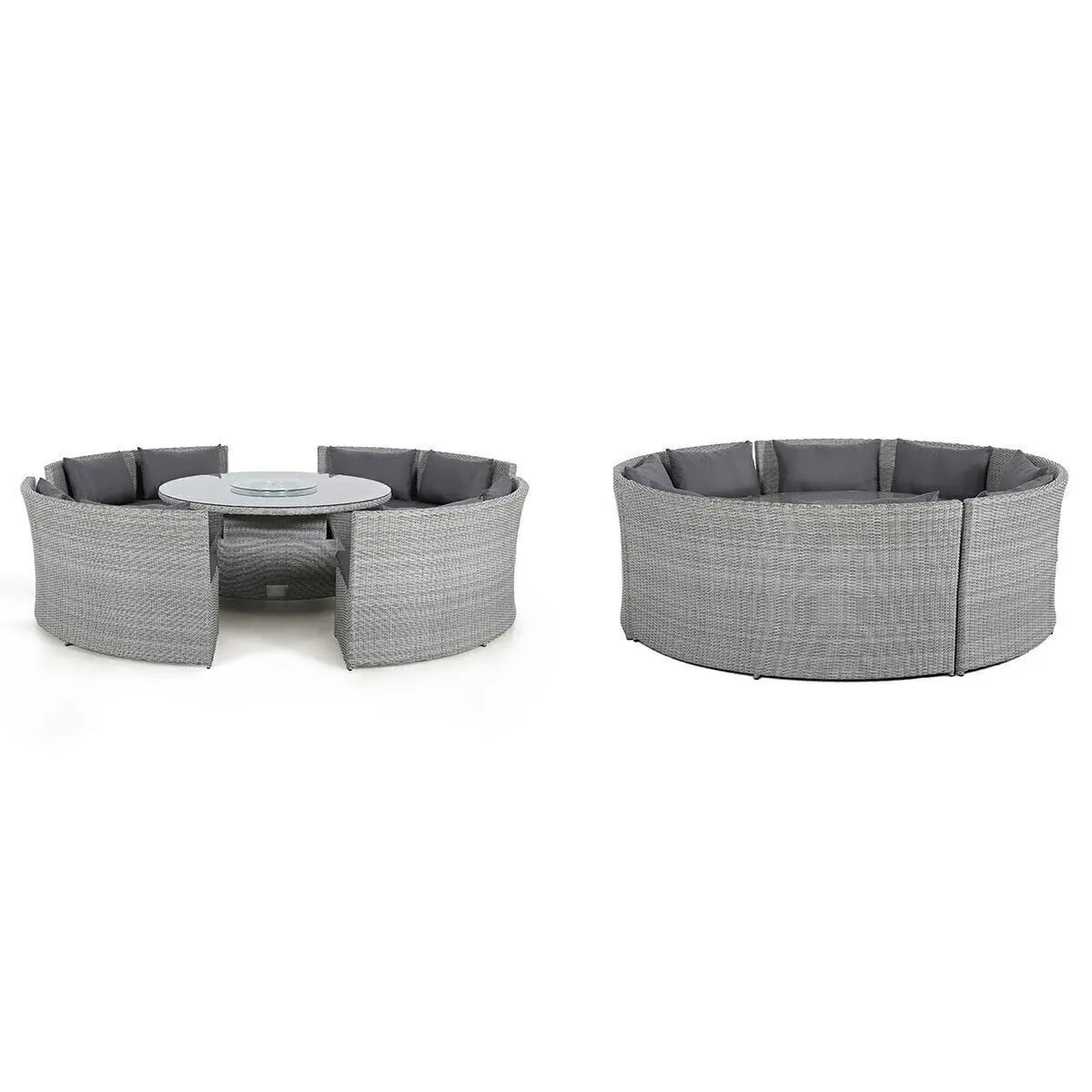 Outdoor Furniture Suit Garden Lounge Rattan O-Shaped Sofa Suit Courtyard Wicker Talk Suit New Design Luxury round Sofa