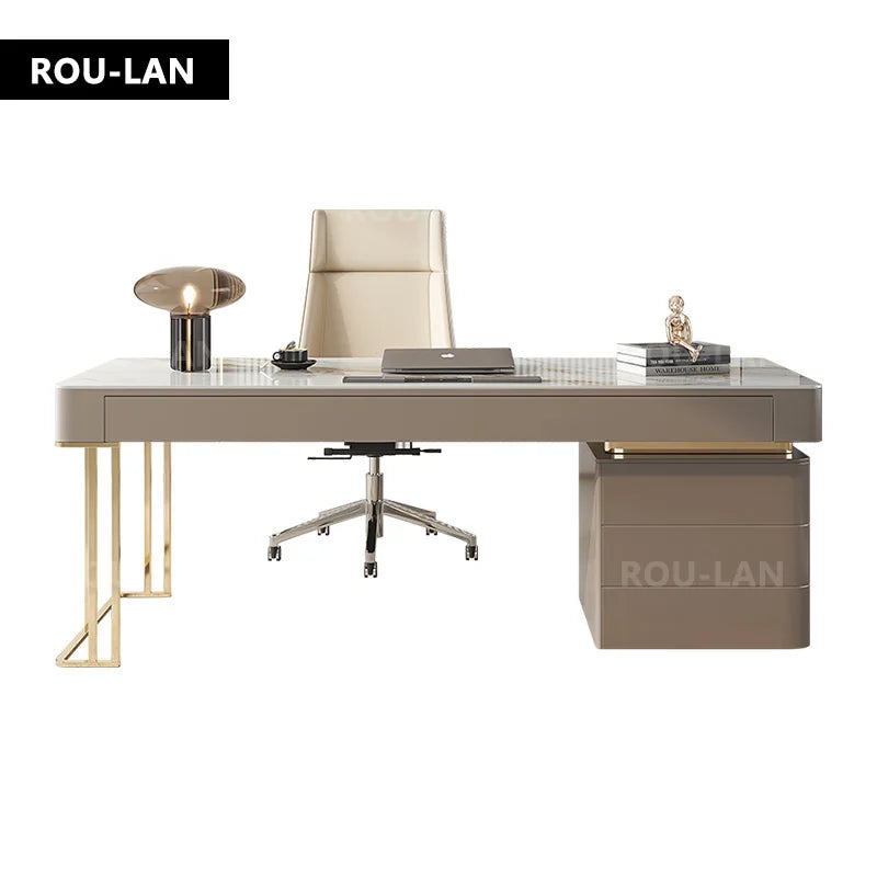 Rock Slab Desk Small Apartment Scandinavian Study Luxury Office Desk Computer Desk Modern Writing Desk Desk Home