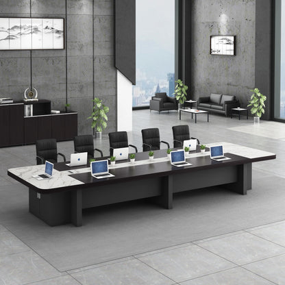 Customized modern meeting table for 8 to 10 people, perfect for training rooms and executive conferences.