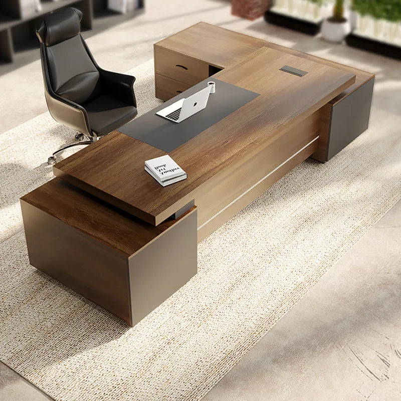 Standing Computer Office Wooden L Shaped Workbench Mainstays Executive Writing Monitor Organizer Mesa Escritorio Office Supplies