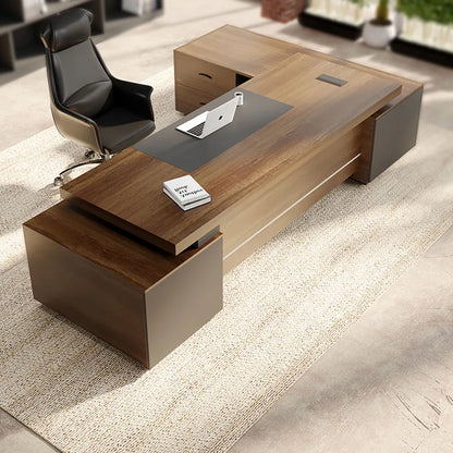 Standing Computer Office Wooden L Shaped Workbench Mainstays Executive Writing Monitor Organizer Mesa Escritorio Office Supplies