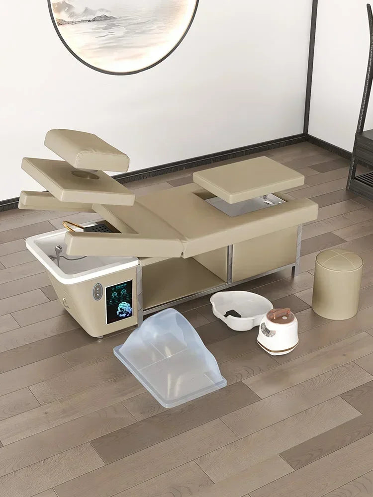 High-Grade Electric Bed - Special for Beauty Salon, Shampoo Bed, Head Therapy Bed, Water Circulation Fumigation Foot Bath Bed.