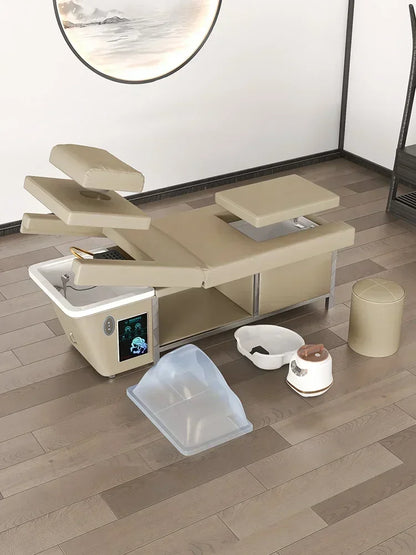 High-Grade Electric Bed - Special for Beauty Salon, Shampoo Bed, Head Therapy Bed, Water Circulation Fumigation Foot Bath Bed.