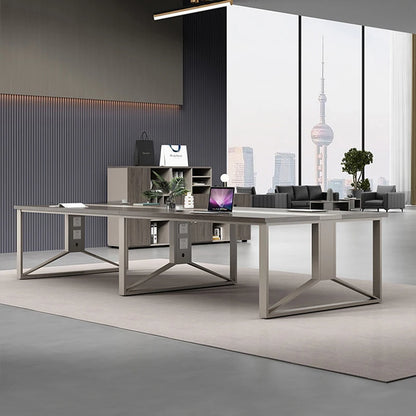 Large Modern Conference Table with Chairs