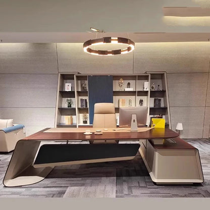Gaming &amp; Office Desk – Adjustable Height Writing Desk, Study Organizer, and Reception Corner Desk for Home