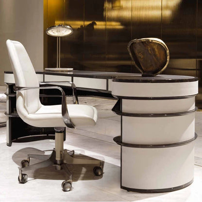 Light luxury solid wood computer desk Home student writing desk High-end Italian desk