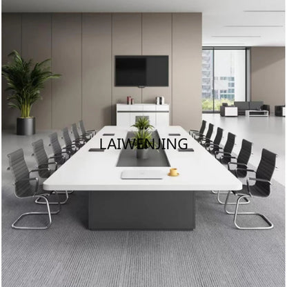 MJY Office Large Simple Rectangular Reception Panel Training Room Table and Chair Combination