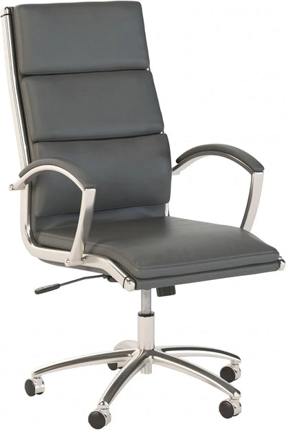 Office 500 High Back Executive Chair, Dark Gray Leather