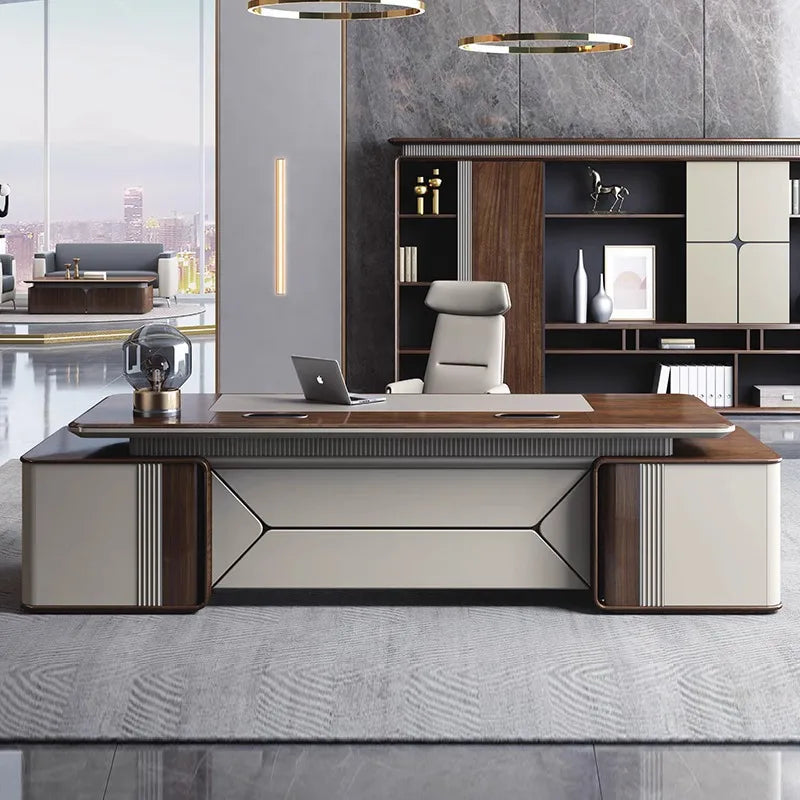 Minimalist modern board of directors, senior executive desk, high-end executive desk, light luxury boss office desk, office furn