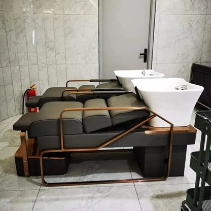 Luxury Barber Equipment Shampoo Chair – Reclining Stylist Basin Chair, Hair Wash &amp; Spa Salon Chair, Relaxing Cadeiras