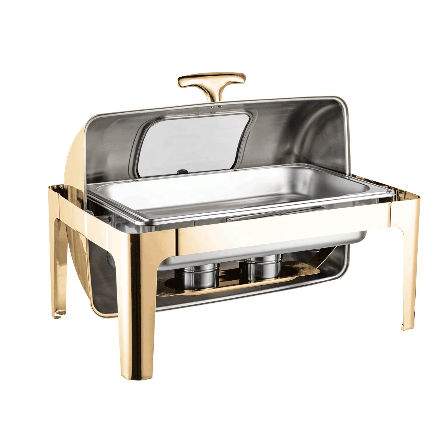 Luxury Stainless Steel Chafing Dish Set – Gold Hydraulic Food Warmer for Buffet Catering