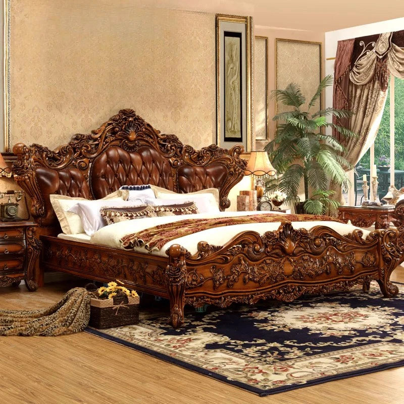 Leg Royal King Double Bed European High End Bedroom Frame Double Bed Kids Girl Sleeping Letti Matrimoniali Home Furniture