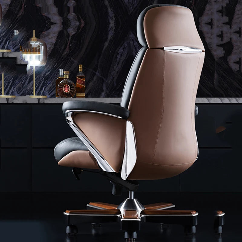 Universal Floor Leather Office Chair Back Black Rest Design Ergonomic Office Chair Room Luxury Cadeiras De Escritorio Furniture