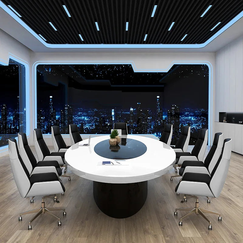Stylish minimalist modern negotiation table with matching chair combinations