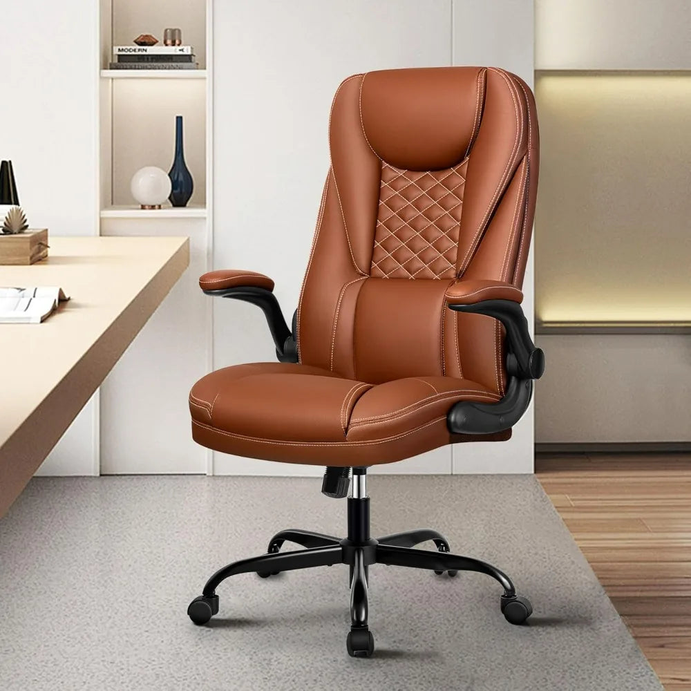 Office Chair Executive Office Chair Ergonomic Leather Chair with Lumbar Support High Back Home Office Chairs
