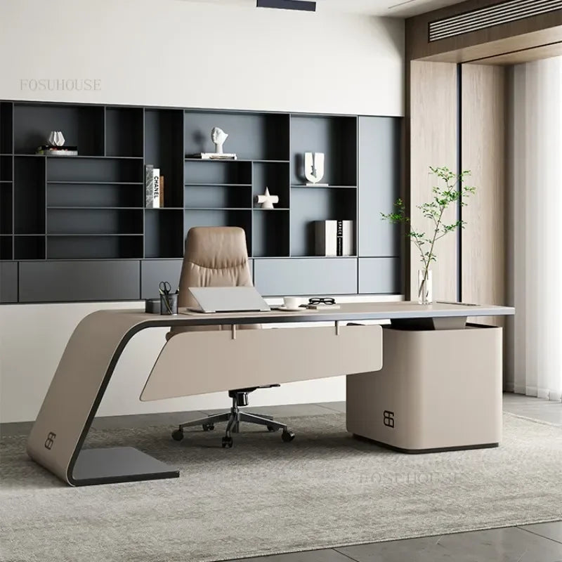 Luxury Boss Office Desks Minimalist Work Desk Corner Executive Table Household Villa Furniture Study Desktop Computer Table H