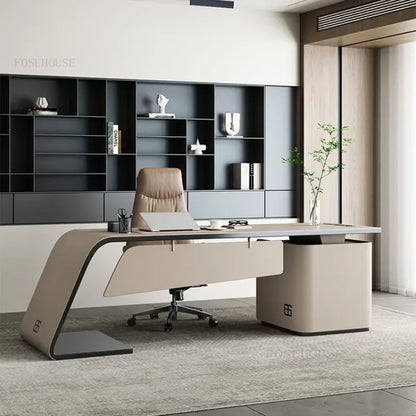 Luxury Boss Office Desks Minimalist Work Desk Corner Executive Table Household Villa Furniture Study Desktop Computer Table H