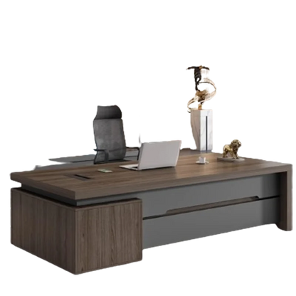 Large Brown Bedroom/Office Desk – Modern Computer &amp; Study Desk, Executive Writing Table, Mesa Ordenador, Contemporary Furniture