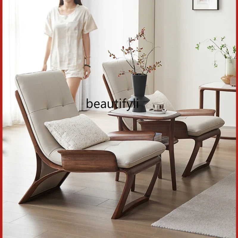 North America black walnut leisure leather recliner