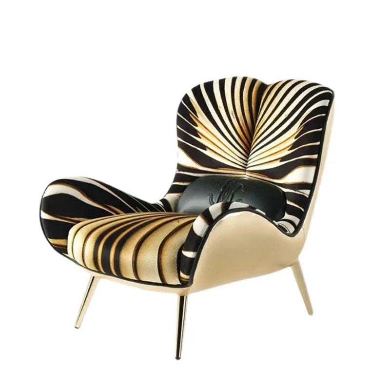 Light Luxury Art Fabric Couch Robertocavalli Villa Living Room Creative Single Leisure Chair