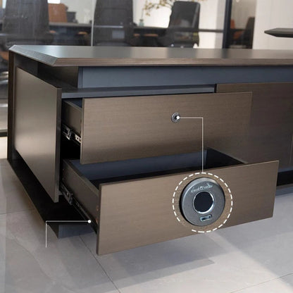 Luxury L-shaped executive corner desk with drawers
