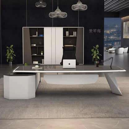 Modern Luxury Conference Desk, Computer Office Desk, Study Table with Storage