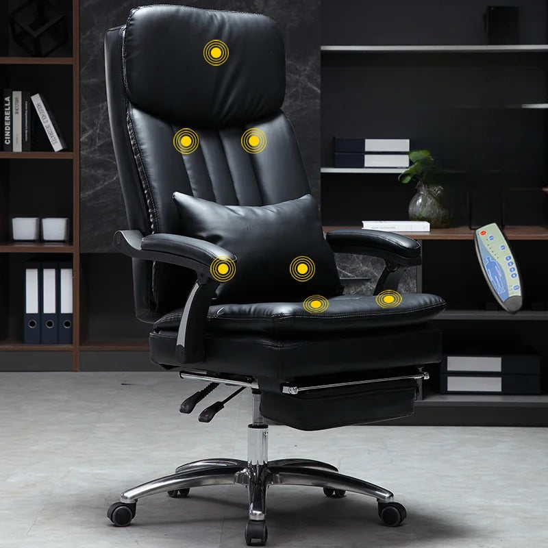 Rotating Office Chair with Armrests and Back Support Massager