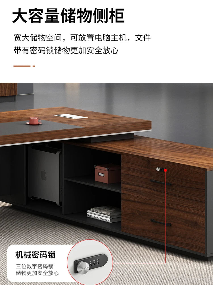 Desk high-end simple modern office chair combination President table Large class table Premier table