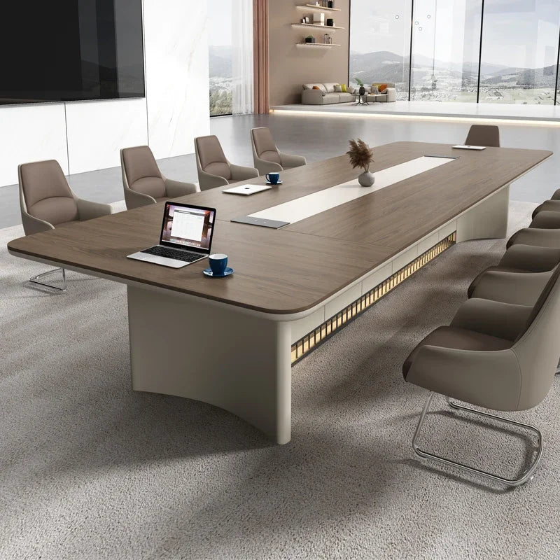 Lacquered Conference Long Table Large Luxury Reception Table Simple Modern Meeting Room Work Desk Training Office Furniture KMOD