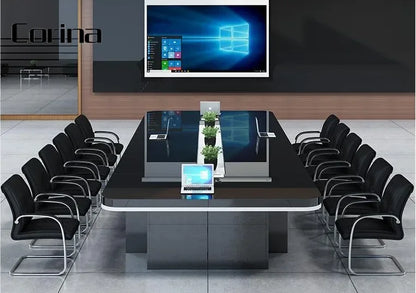 office furniture conference room table and chairs sets modern black glossy luxury conference table