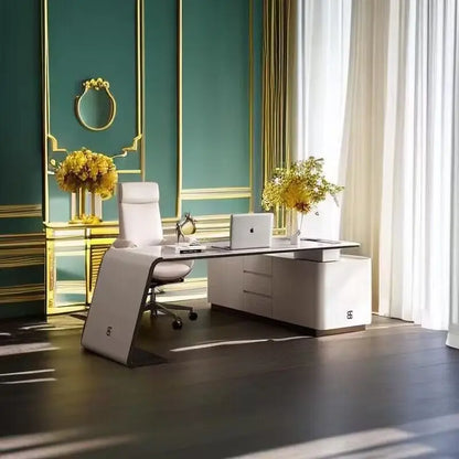 Executive Writing Desk Pullout Under Drawers Office Desks Organizer Scrivanie Per Computer Furniture