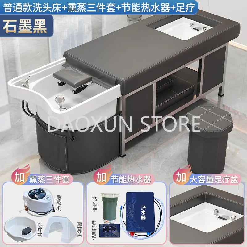 Shower Head Hair Washing Bed Luxury Foot Basin Comfort Lounge Shampoo Chair Salon Massage Lavacabezas Salon Equipment MQ50SC