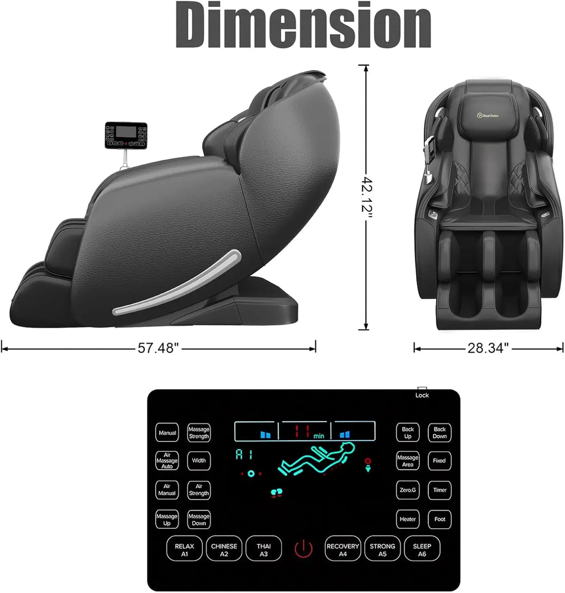 Massage Chair, Full Body Zero Gravity SL-Track Shiatsu Massage Recliner Chair with Heat Body Scan Bluetooth Foot Roller APP