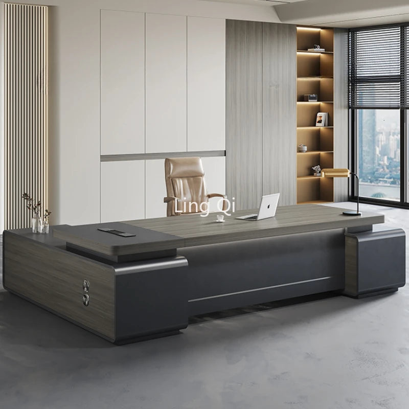 Writing Drawers Office Desk Supplies Executive Organizers Retro Computer Desks Black Monitor Mesa De Escritorio Modern Furniture