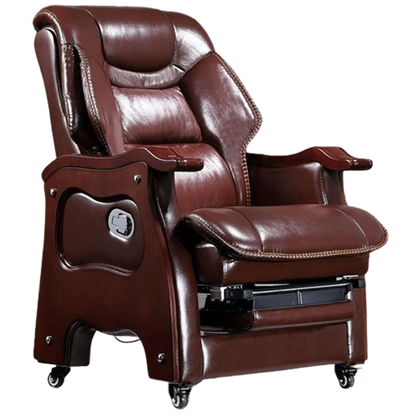 Leather Boss Office Chair Computer Back Support Arm Massage Design Office Chair Ergonomic Footrest Silla Oficina Furniture