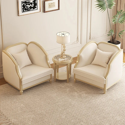 Luxury sofa, small and medium-sized living room, European high-end and grand villa, French leather sofa