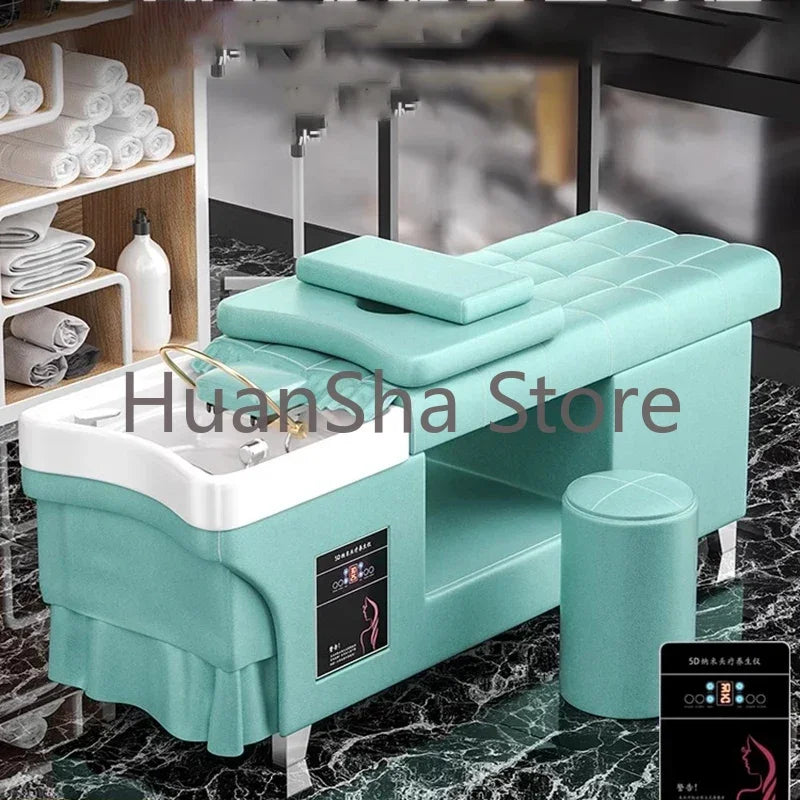 Hairstyle Beauty Shampoo Chair Water Therapy Headspa Shampoo Chair Wash Hair Stylist Chaise Coiffure Salon Furniture LJ50SC