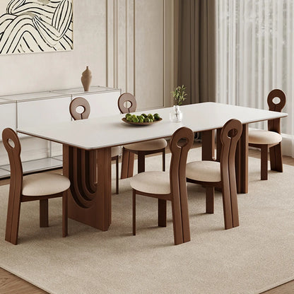 Expandable Wooden Dining Table—Modern Design with Folding Chairs