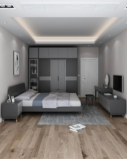 Simple bedroom sliding door wardrobe, modern household economy three door coat cabinet, sliding door storage cabinet