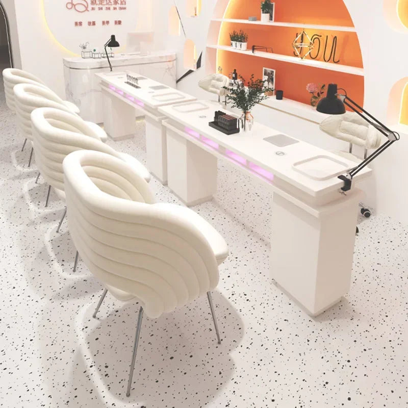 Portable Tech Manicure Table Designer Dust Collector White Nail Table Professionals Big Tavolo Manicure Salon Furniture MQ50NT