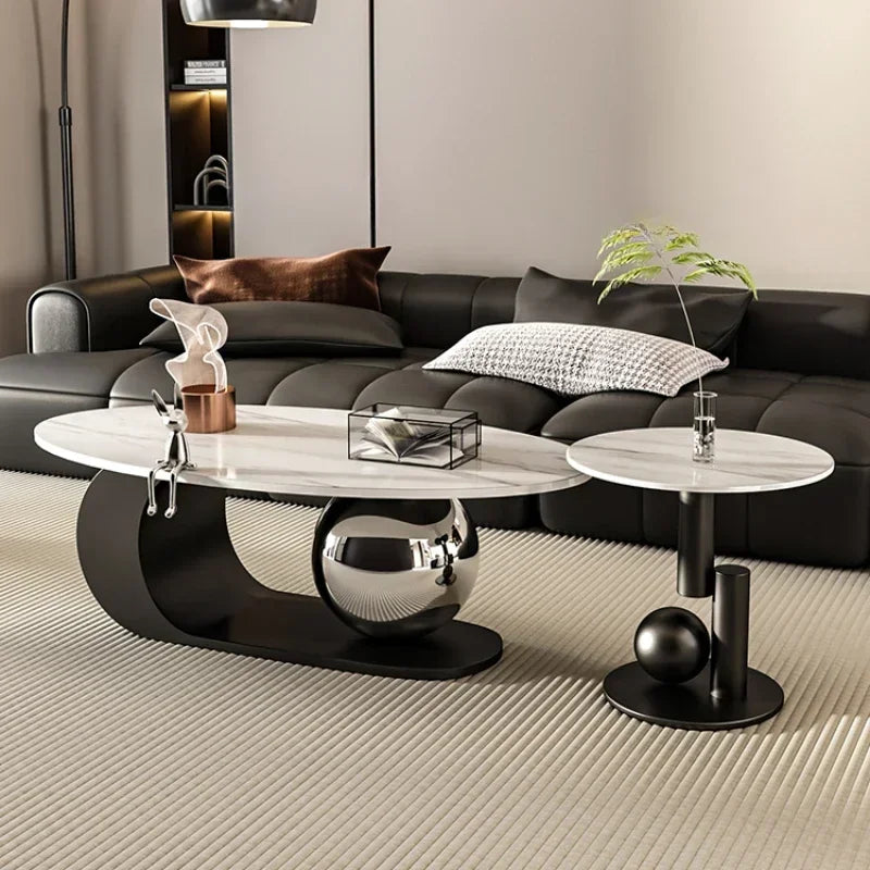 Nordic Retractable Coffee Table Living Room Home Design Rock Plate Luxury Minimalist