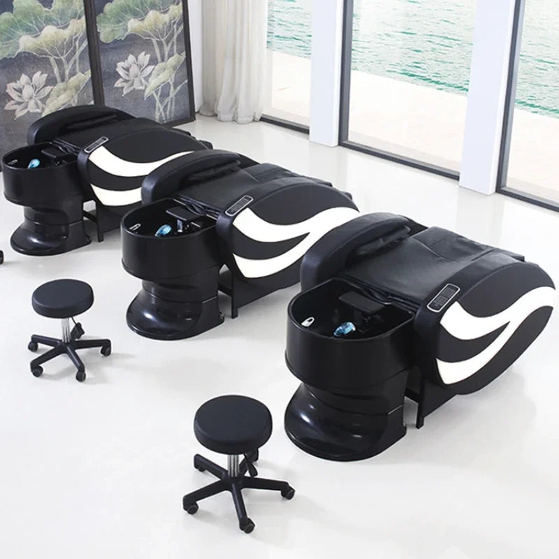 Automatic Intelligent Shampoo Chair – Massage, Fumigation, Water Circulation Shower for Barber Shop & Beauty Salon Furniture