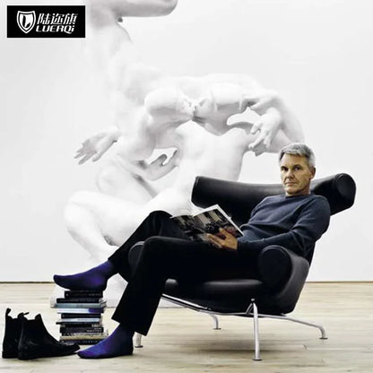 Leather Single-Seat Sofa Chair Designed by a Maestro Seat Minimalist Living Room Recliner