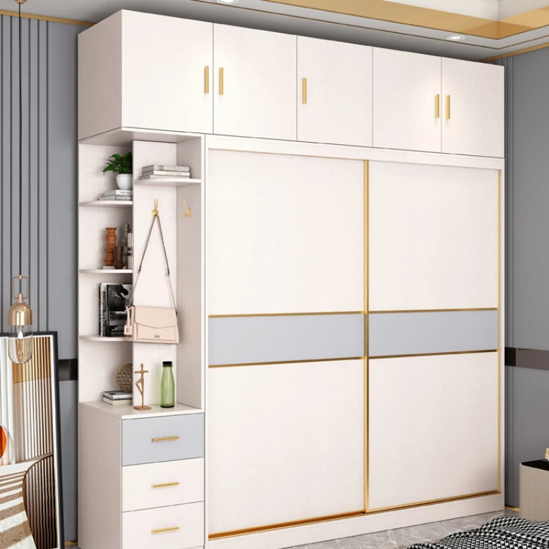 Minimalist Modern Wardrobe Organizer Couples Wooden Storage Wardrobe Clothes Closet Guarda Roupa Casal Bedroom Furniture