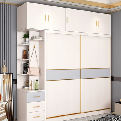Minimalist Modern Wardrobe Organizer Couples Wooden Storage Wardrobe Clothes Closet Guarda Roupa Casal Bedroom Furniture