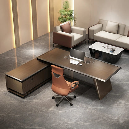 Modern Executive Office Desk with Drawers